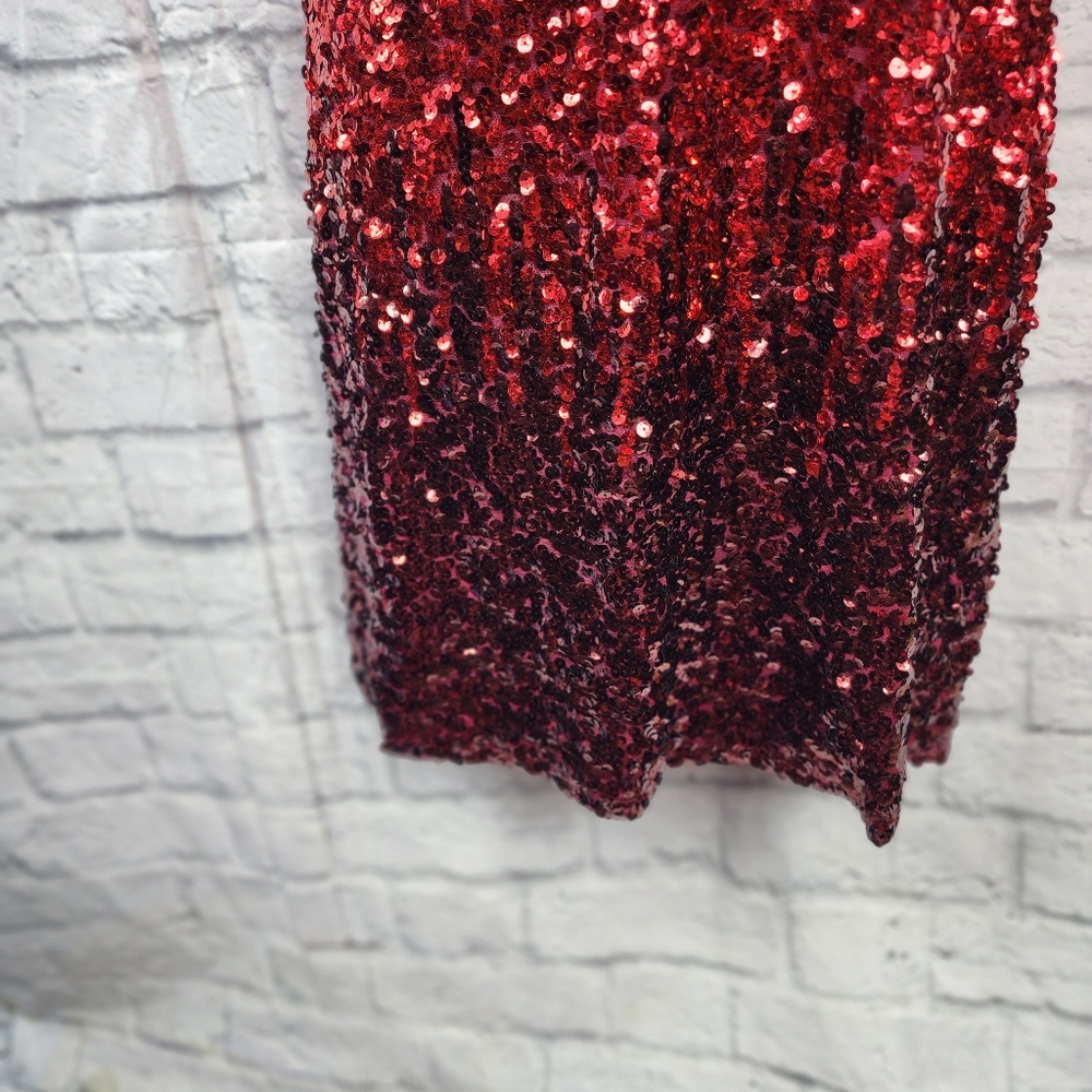 Maner Sequined Color Block Fade Party Dress - image 6